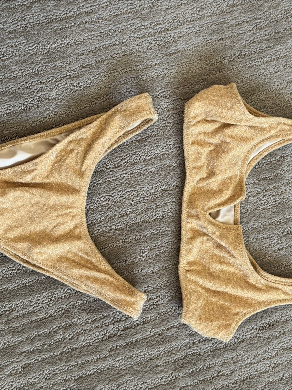 Golden Textured Bikini Set